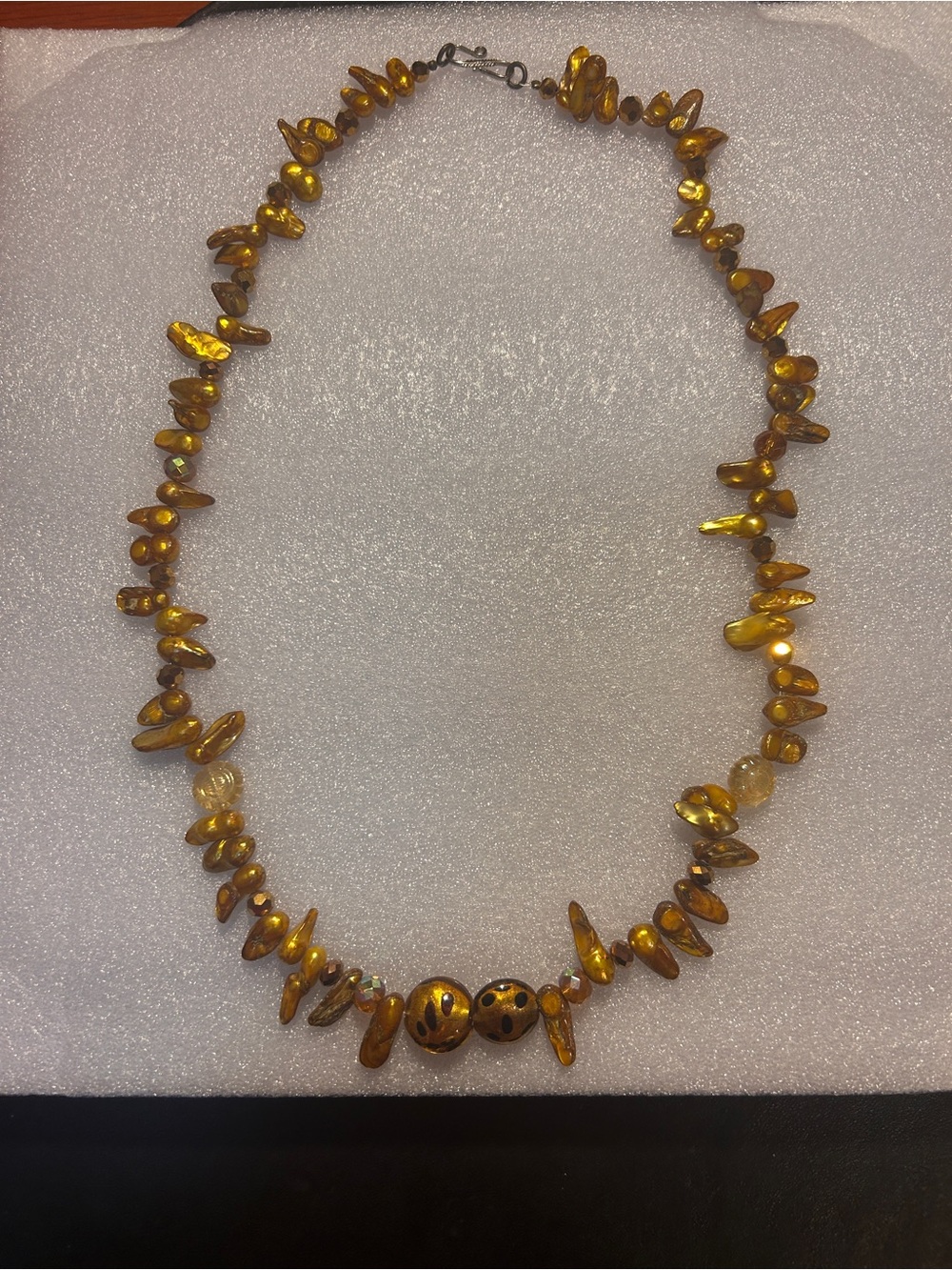 Handcrafted Golden Pearl Chip Necklace - Women Jewelry